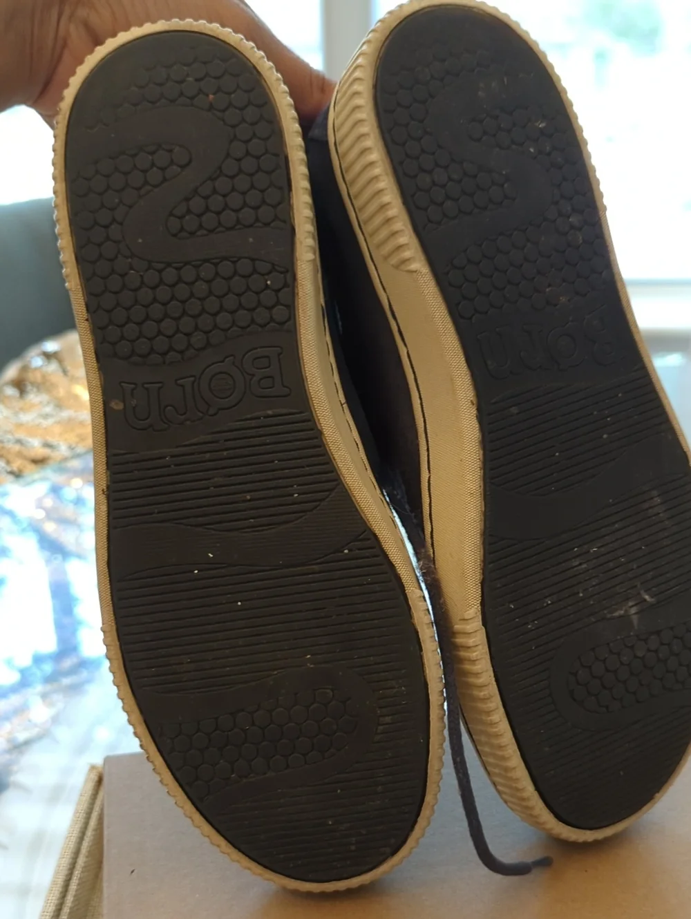 Born Tamara  Blue Canvas Sneakers with Tan Sole 7